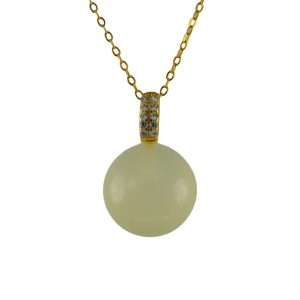 金色满钻O形大珠子吊坠