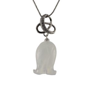 银色飘带结形吊环铃兰花吊坠