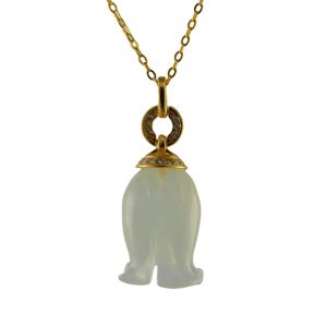 金色二连环形吊环铃兰花吊坠