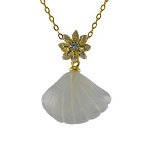 金色花形吊环贝壳吊坠