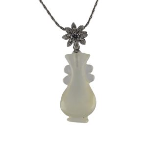 银色花形吊环如意瓶吊坠