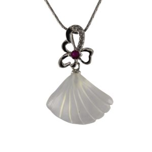 银色飘带结形吊环贝壳吊坠