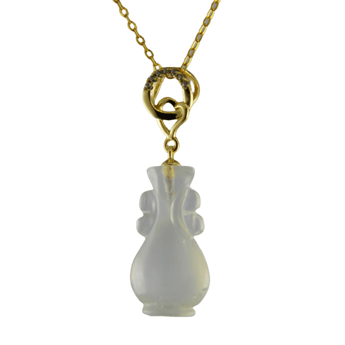 金色桃心加环形吊环如意瓶吊坠 - 图片 2