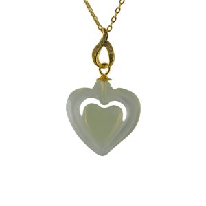 金色水滴形吊环桃心吊坠