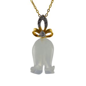 金色蝴蝶结形吊环铃兰花吊坠