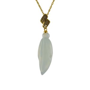 金色长方形吊环大玉兰花吊坠