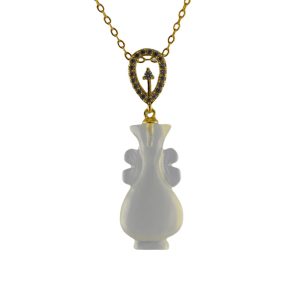 金色水滴形吊环如意瓶吊坠