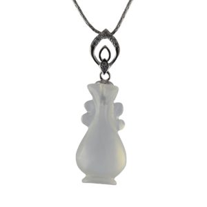 银色双水滴形吊环如意瓶吊坠