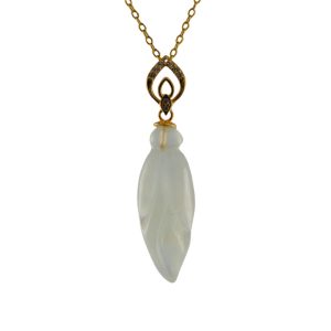 金色双水滴形吊环大玉兰花吊坠