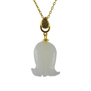 金色水滴形吊环铃兰花吊坠