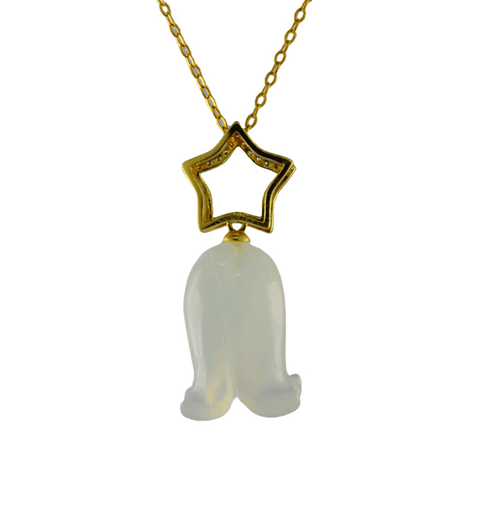 金色五角星形吊环铃兰花吊坠 - 图片 3