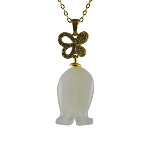 金色蝴蝶形吊环铃兰花吊坠