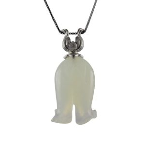 银色玫瑰花形吊环铃兰花吊坠