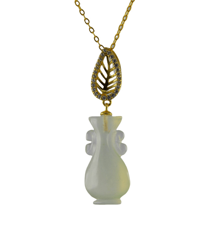 金色叶子形吊环如意瓶吊坠