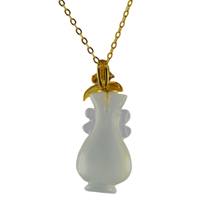 金色树叶形吊环如意瓶吊坠 - 图片 3