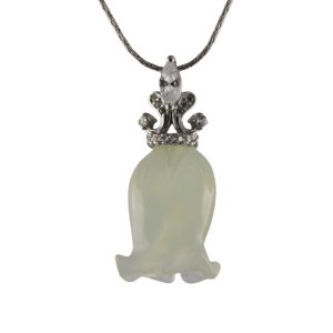 银色皇冠形吊环铃兰花吊坠