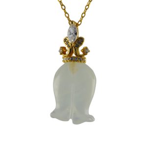 金色皇冠形吊环铃兰花吊坠