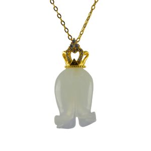 金色皇冠形吊环铃兰花吊坠