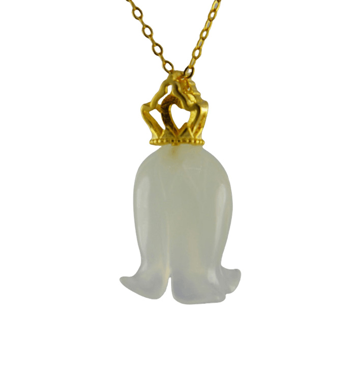 金色皇冠形吊环铃兰花吊坠 - 图片 3