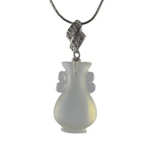 银色长方形吊环如意瓶吊坠