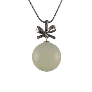 银色丝带结形大珠子吊坠