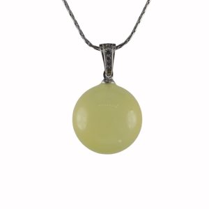 银色V形大珠子吊坠