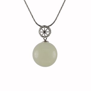 银色丝帽形大珠子吊坠