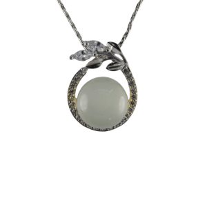 银色谷穗形小珠子吊坠