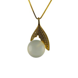 金色鱼尾形小珠子吊坠