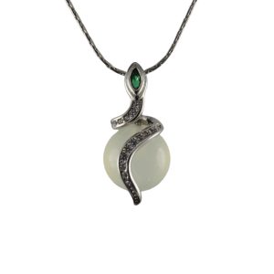 银色蛇形小珠子吊坠