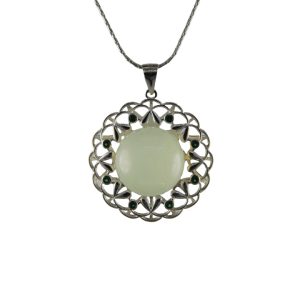 银色花环形大珠子吊坠