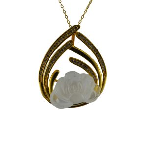 金色谷穗形小牡丹花吊坠