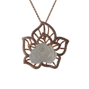 玫瑰金色牡丹花形小牡丹花吊坠