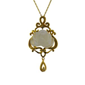 金色皇冠形小牡丹花吊坠