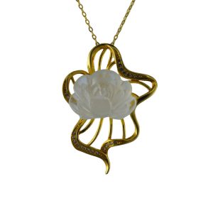 金色波浪形小牡丹花吊坠