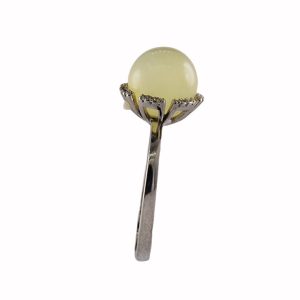 银色圆圈小水钻珠子戒指