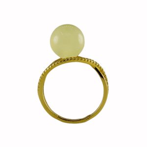 金色交叉杆形珠子戒指