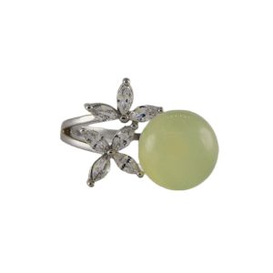 银色2个四叶草珠子戒指