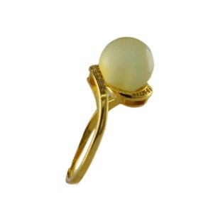 金色丝带形珠子戒指