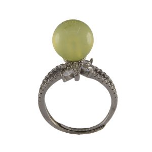 银色皇冠形珠子戒指