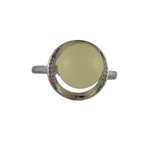 银色弧面圆圈珠子戒指