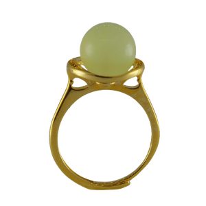 金色弧面圆圈珠子戒指