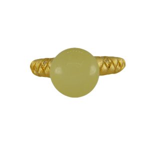 金色麻花形珠子戒指