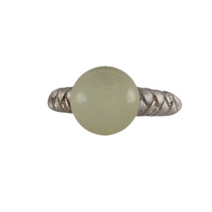 银色麻花形珠子戒指