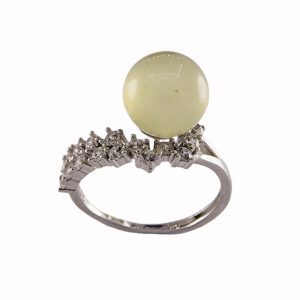 银色麦穗形珠子戒指