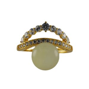 金色皇冠形珠子戒指