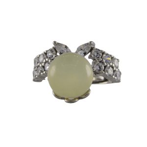 银色满钻皇冠形珠子戒指