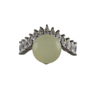 银色满钻皇冠形珠子戒指