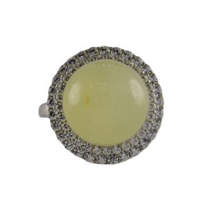 银色双层圆圈水钻珠子戒指