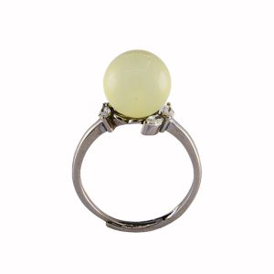 银色树叶形珠子戒指